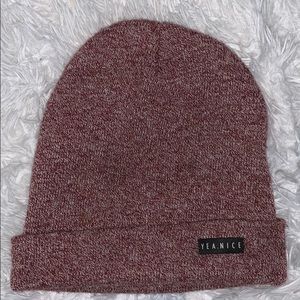 Burgundy beanie